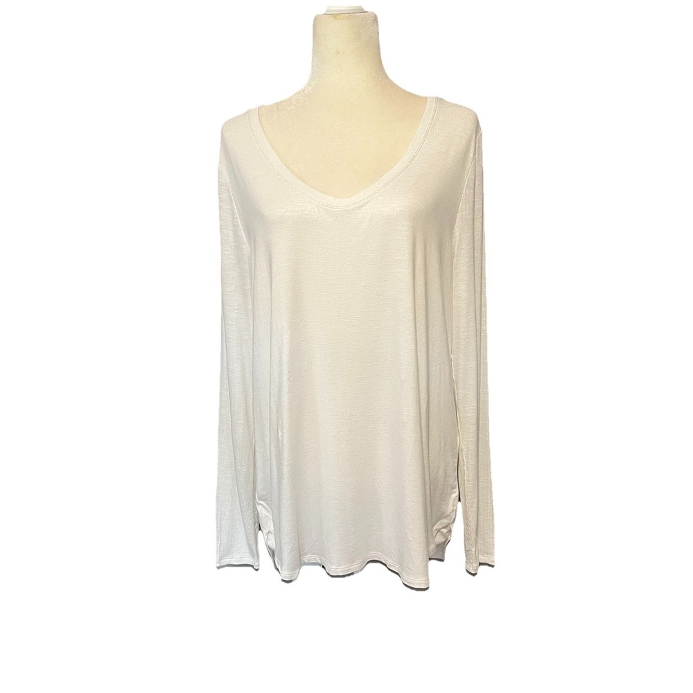 White House Black Market Long Sleeve Legging‎ Tee White Womens Size XL NEW